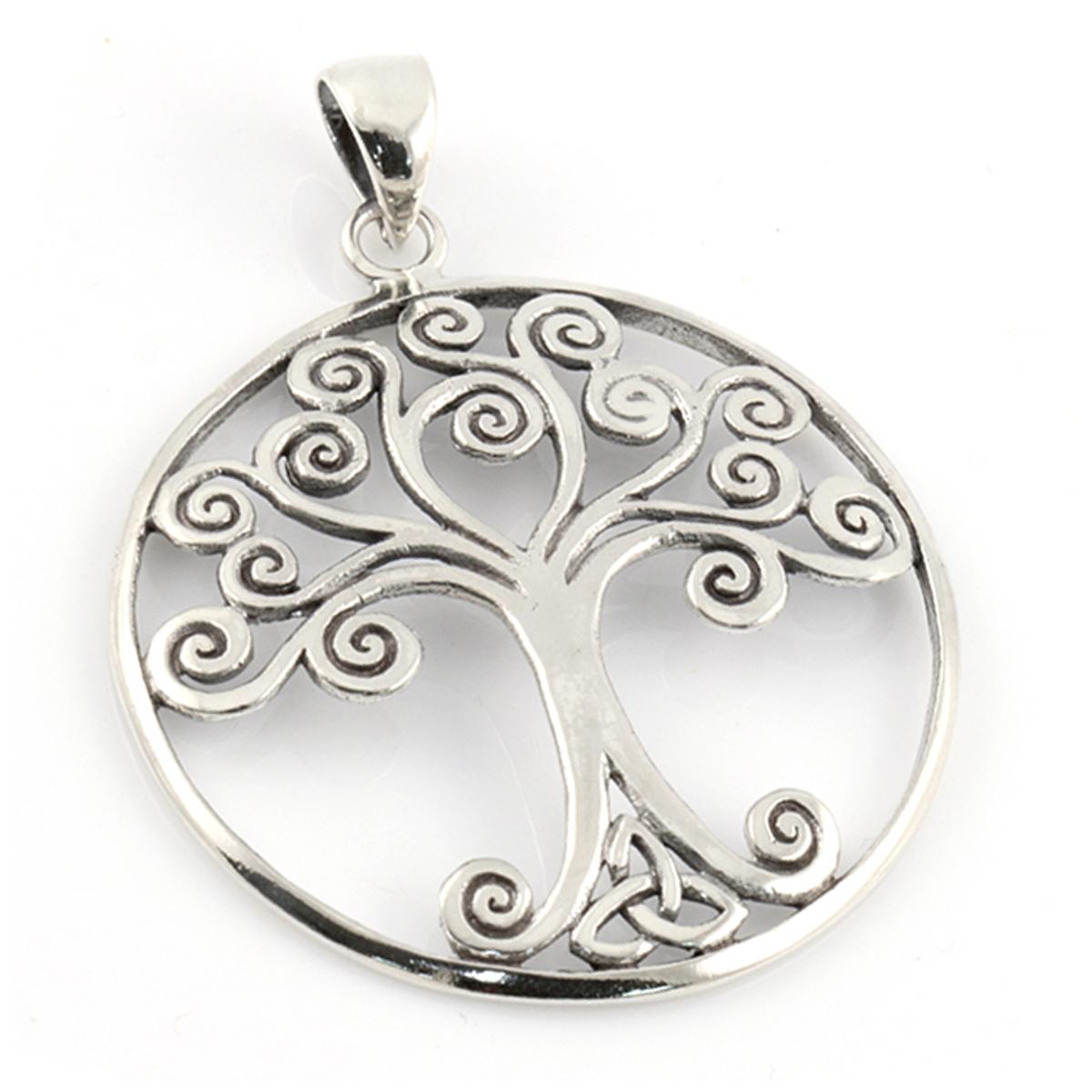 Les Trésors De Lily [R4542] - Pendentif Argent Artisanal 'Arbre De Vie' Argent Vieilli - 32 Mm