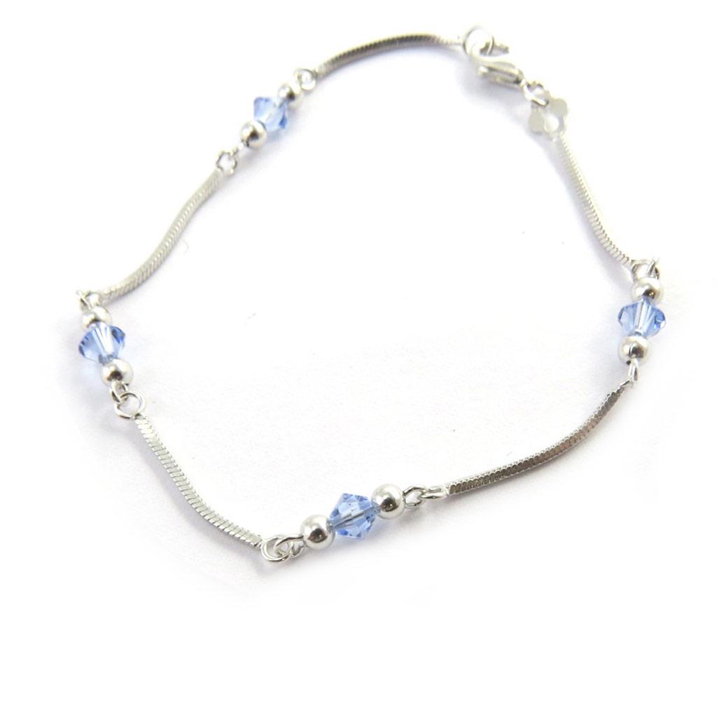 Les Trésors De Lily [M7263] - Bracelet Argent 'Clara' Bleu (rhodié)