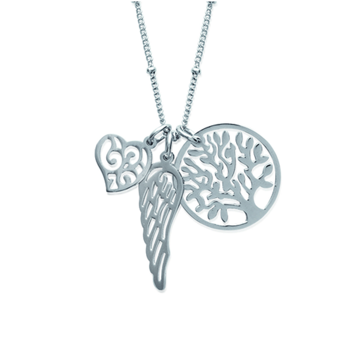 Les Trésors De Lily [M8835] - Collier Acier 'Carmen' Argenté - 45 Cm
