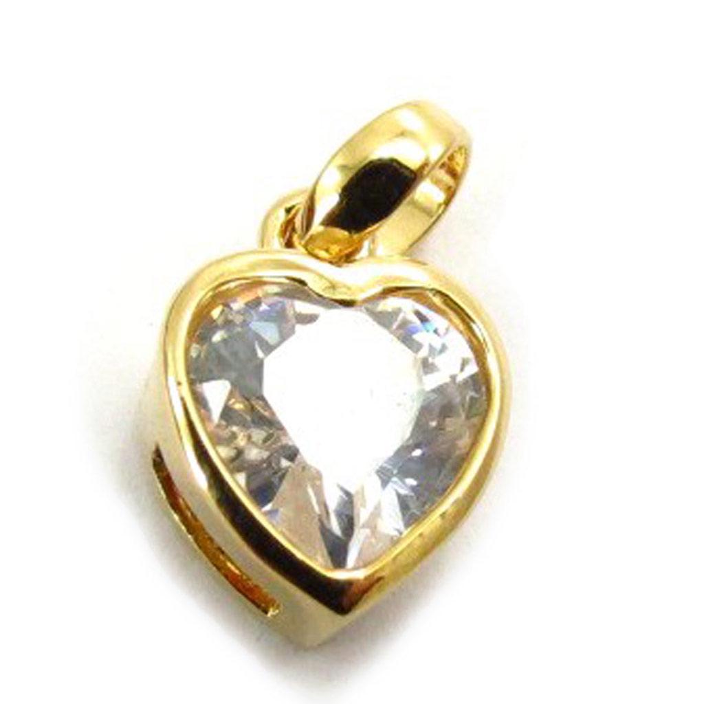 Les Trésors De Lily [E9734] - Pendentif Plaqué or 'Coeur Pur' Blanc