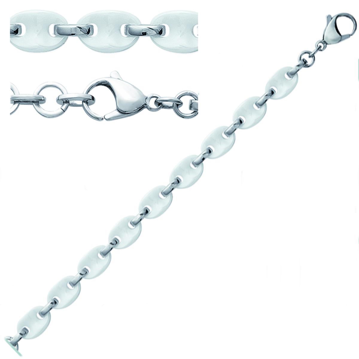 Les Trésors De Lily [I4723] - Bracelet 'Grain De Café' Acier Céramique - 19 Cm 10 Mm
