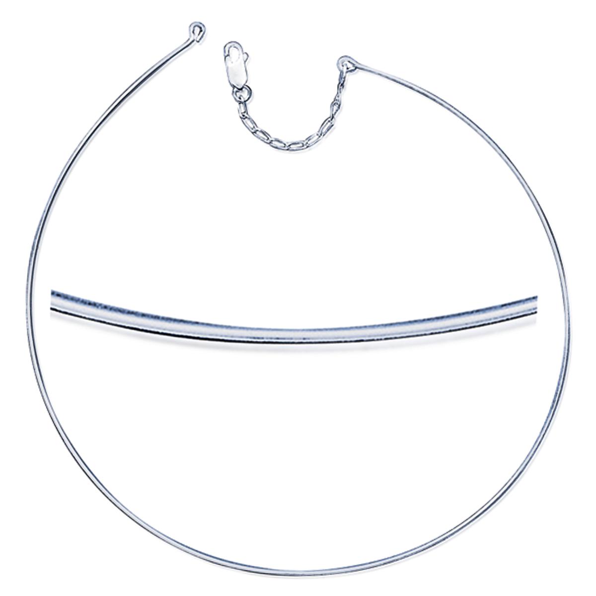 Les Trésors De Lily [M7287] - Collier Argent 'Omega' Argenté - 45 Cm 1 Mm (lisse)