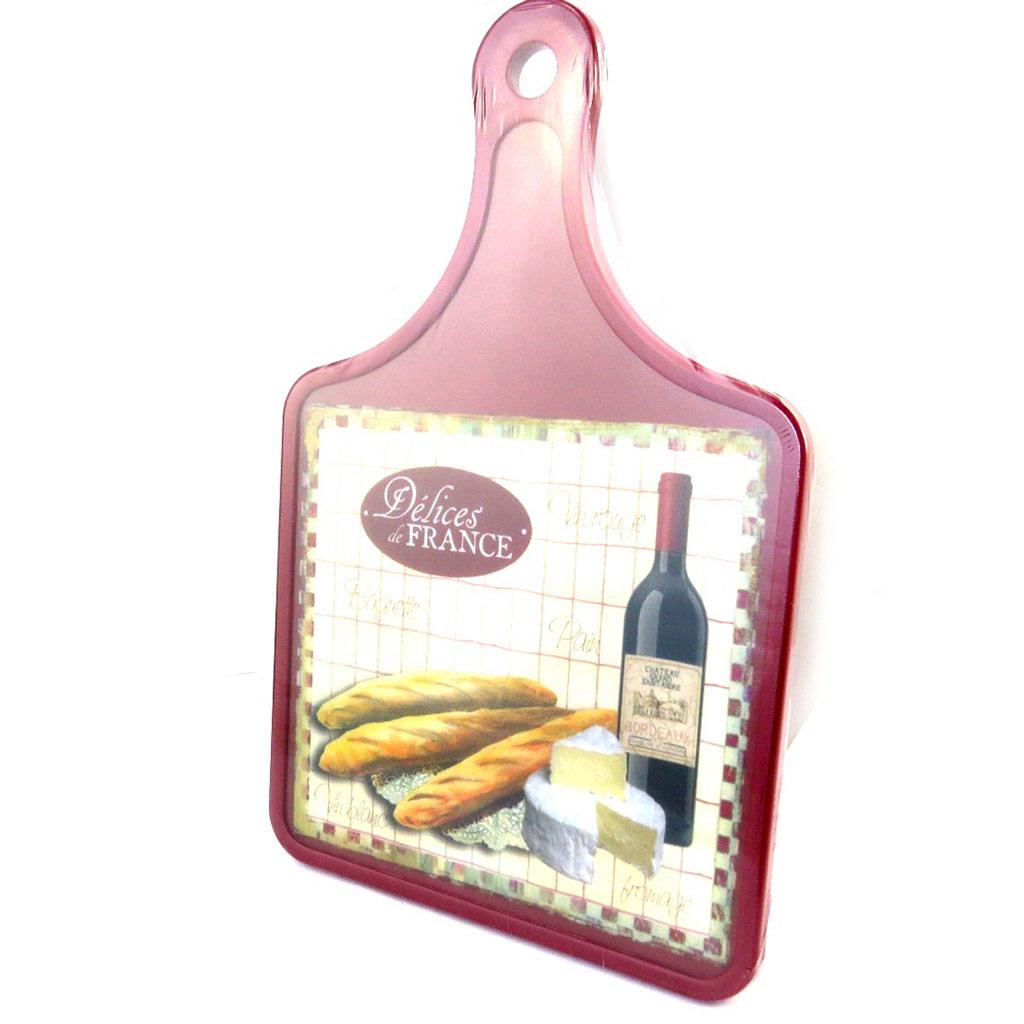Les Trésors De Lily [M4888] - Planche à Découpe 'Terroir Français' Vin Et Fromage (30x20 Cm)