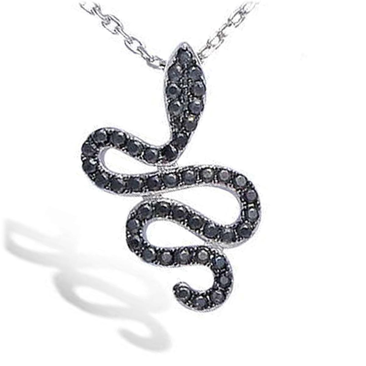 Les Trésors De Lily [K9546] - Pendentif Argent 'Tentation' Noir (rhodié) - 17x25 Mm
