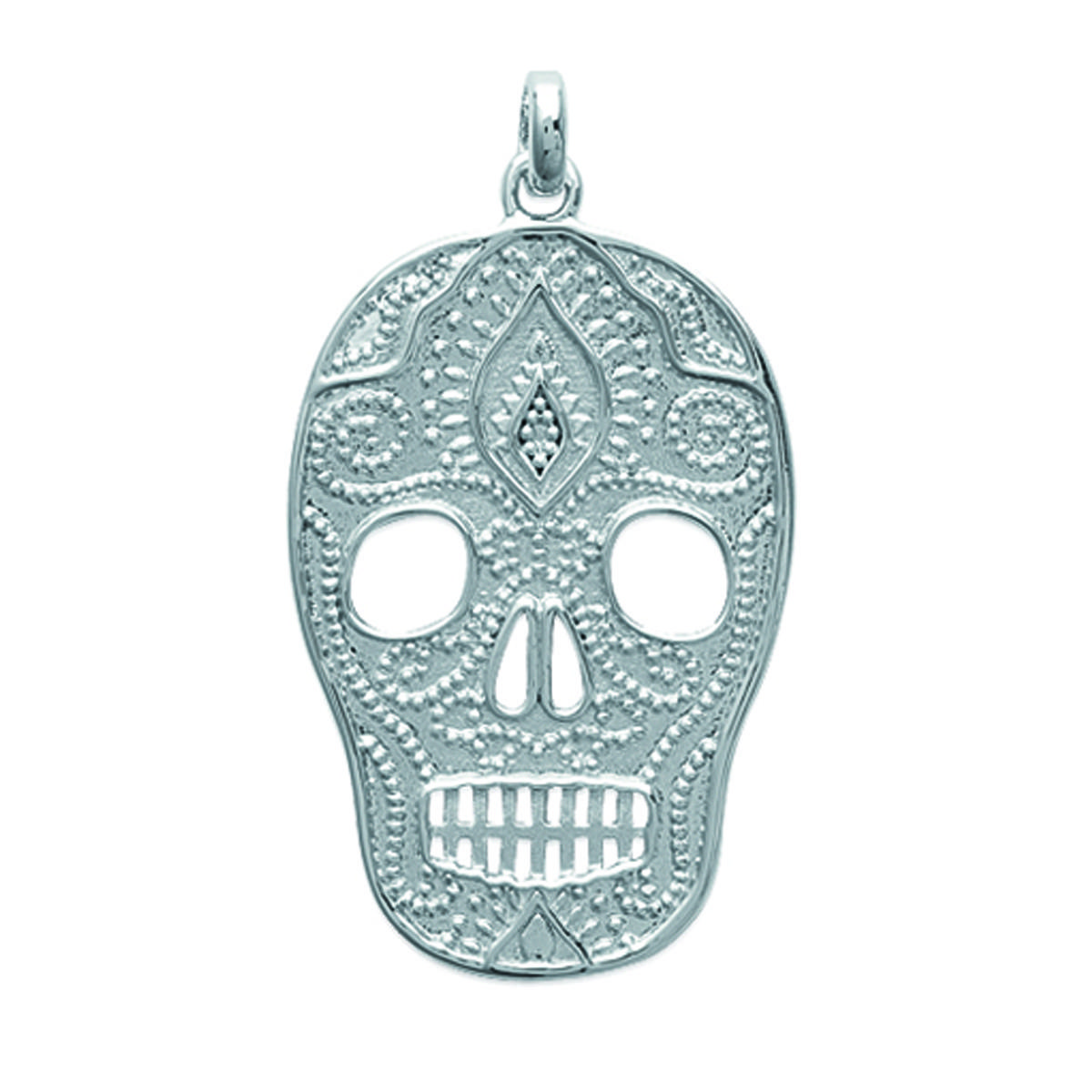 Les Trésors De Lily [J9598] - Pendentif Argent 'Tête De Mort' Argenté (rhodié) - 20x30 Mm