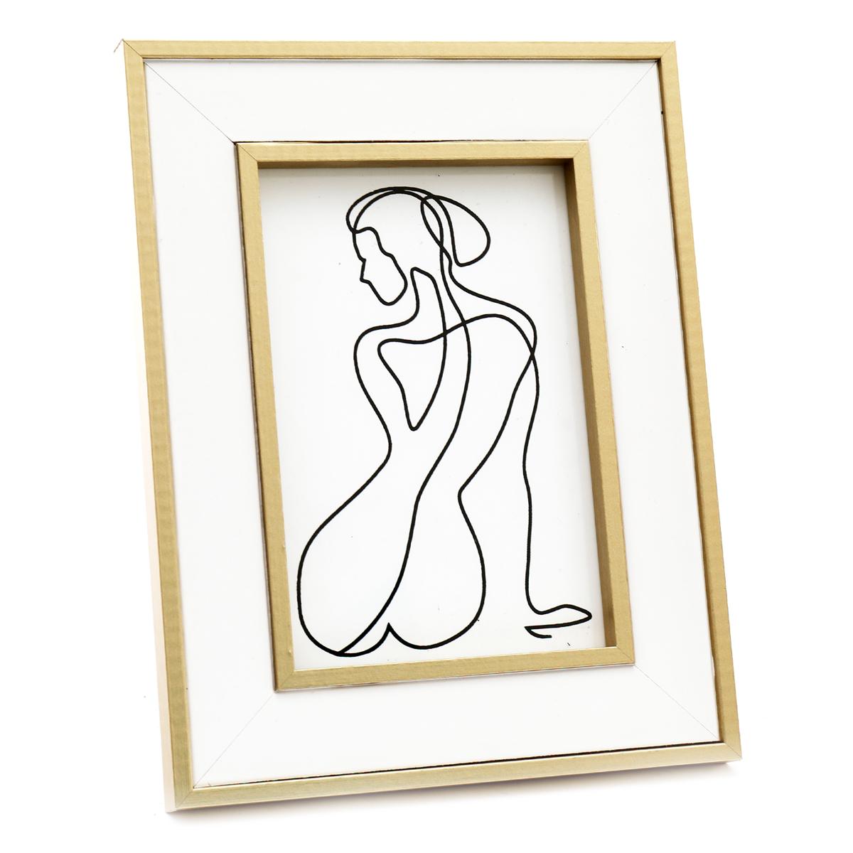 Les Trésors De Lily [R8306] - Cadre Tableau Bois 'Arty' Blanc Beige - 21x16 Cm
