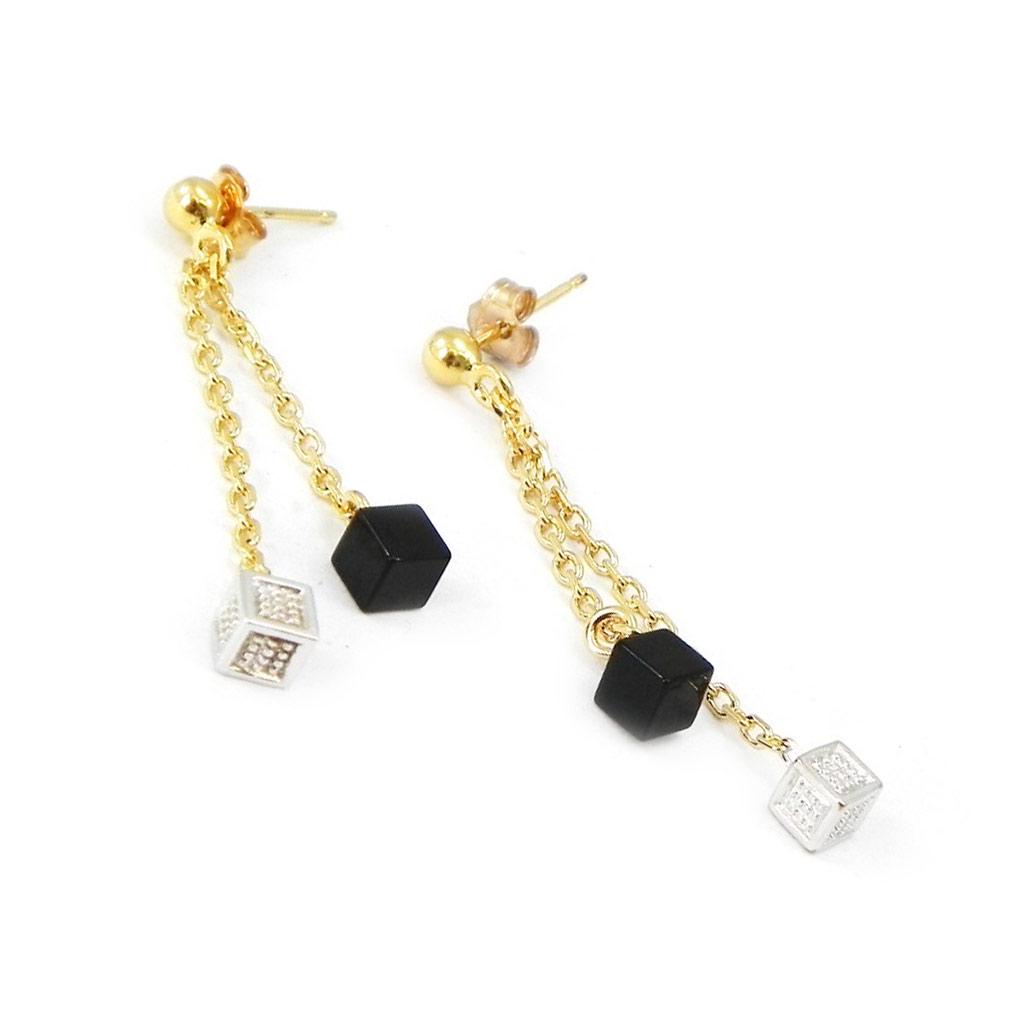 Lily's Treasures [E7751] - Gold Plated 'Dice Game' Earrings