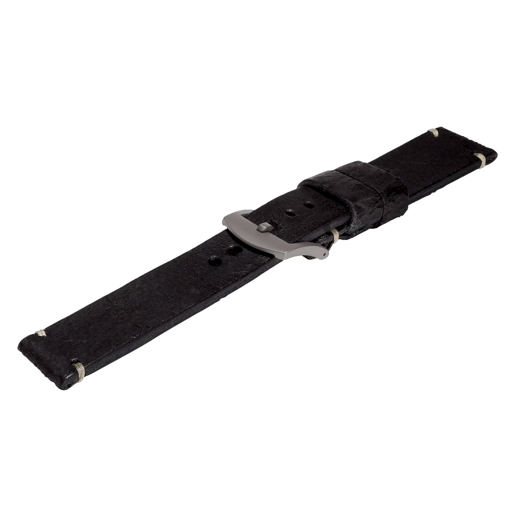 U-Boat Strap 6974 SS 23/22 Aged Leather Black Buckle - Black