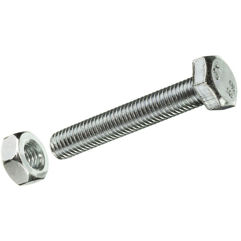 Boîte L 10 Unités. Vis Metrique Cab Hexagonale + Ecrou Zinc M10x40mm Fadix