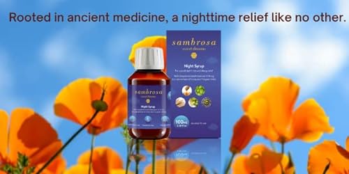 Sambrosa Sweet Dreams Night Syrup - Non Habit Forming Syrup for Better Sleep - Doxylamine in Natural Base of Honey and 7 Organic Herbs - 100 Doses per thumbnail