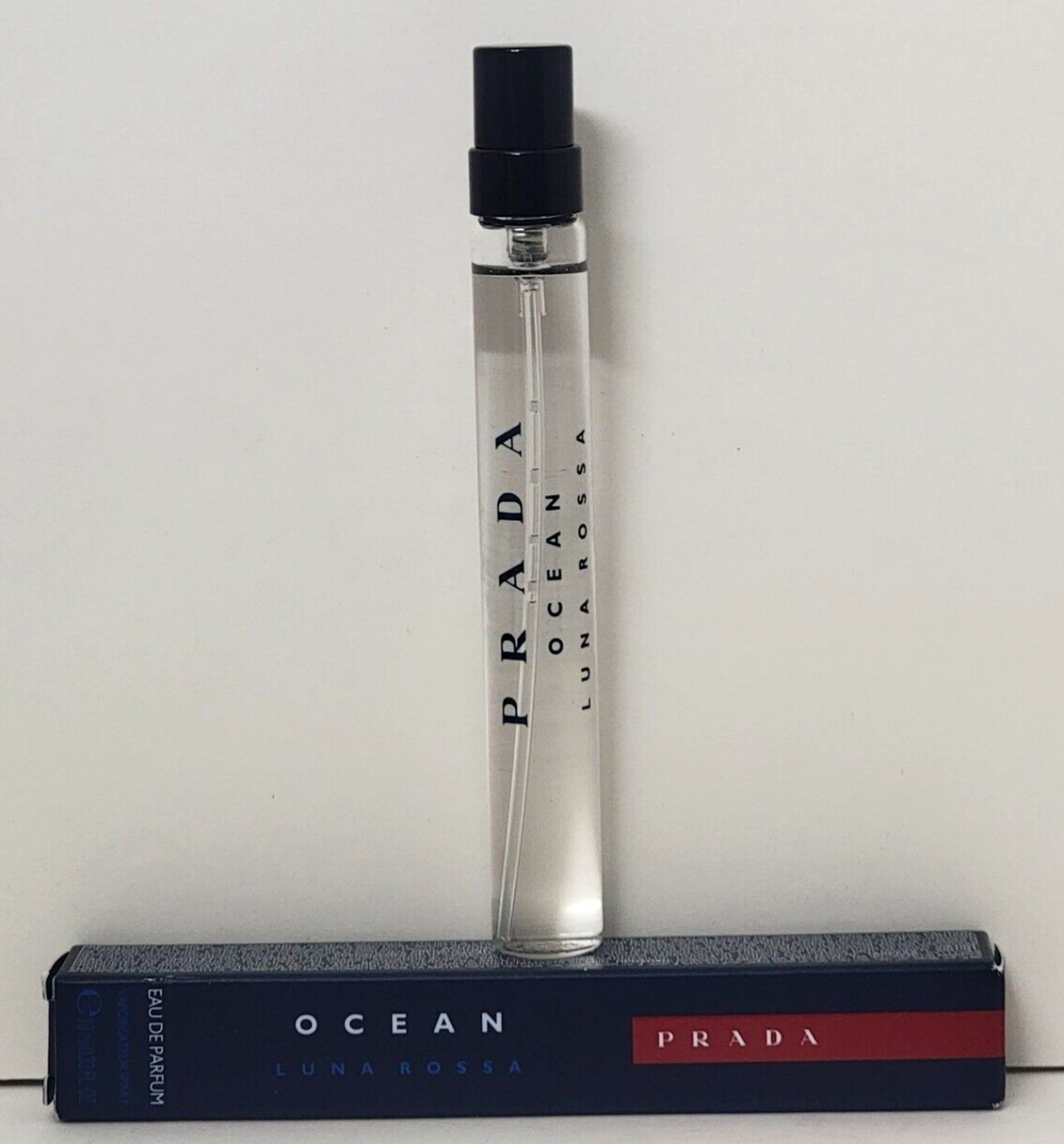 Prada Luna Rossa Ocean Eau De Parfum Travel Spray with Vetiver & Iris 0.33 Oz / 10 ML Eau De Parfum Spray
