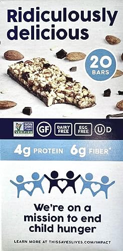 This Saves Lives Variety Pack Gluten-Free Snack Bars  20 Count (10-Dark Chocolate & Peanut Butter & 10-Dark Chocolate & Madagascar Vanilla)  Net Wt 28 thumbnail