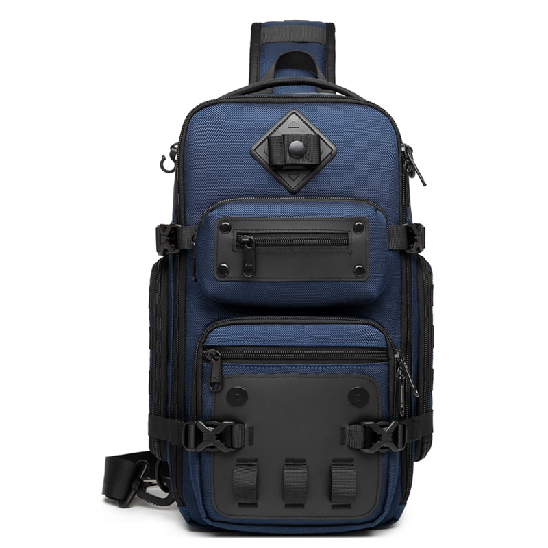 OZUKO 9585 Sling Chest Bag Large Capacity Outdoor Sports Tactical Waterproof Crossbody Shoulder Bag - Sapphire