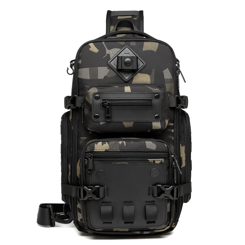 OZUKO 9585 Sling Chest Bag Large Capacity Outdoor Sports Tactical Waterproof Crossbody Shoulder Bag - Camouflage