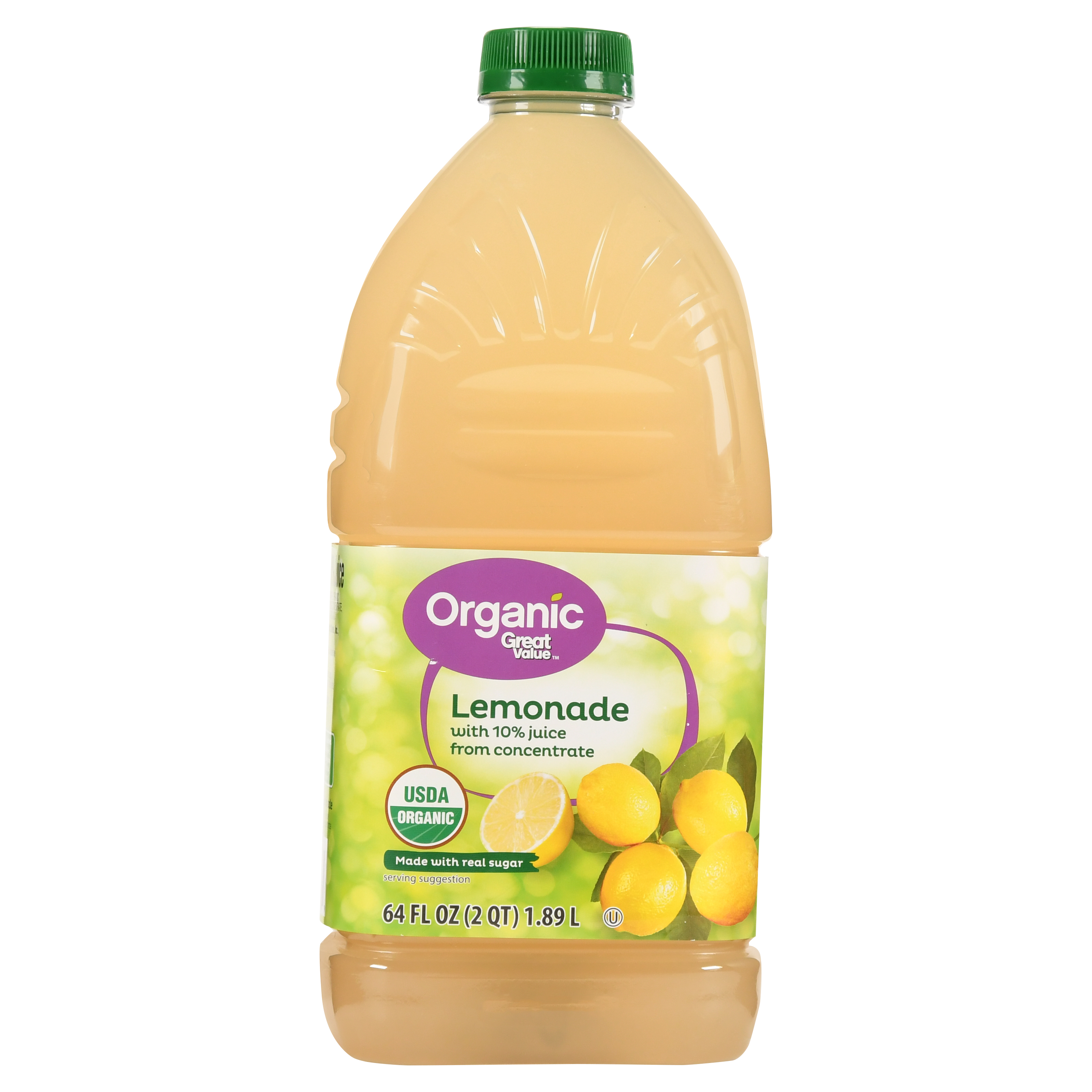 (8 Pack) Great Value Organic Lemonade, 64 Fl Oz