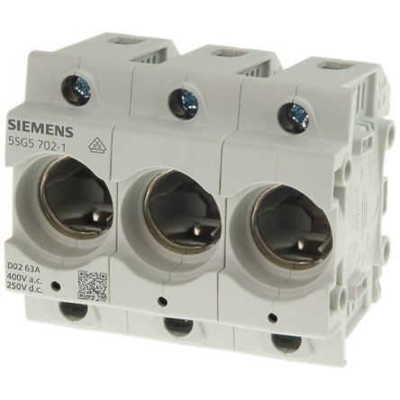 Siemens 63 a Base Mount Fuse Holder, 3P-Pole for D02, 400V