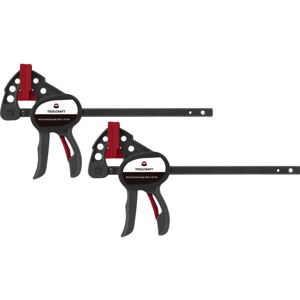 TOOLCRAFT Mini-Einhandyzwinge 100x35 Mm 2er Set 1669393 Spann-Weite (max.):100 Mm Produktabmessung