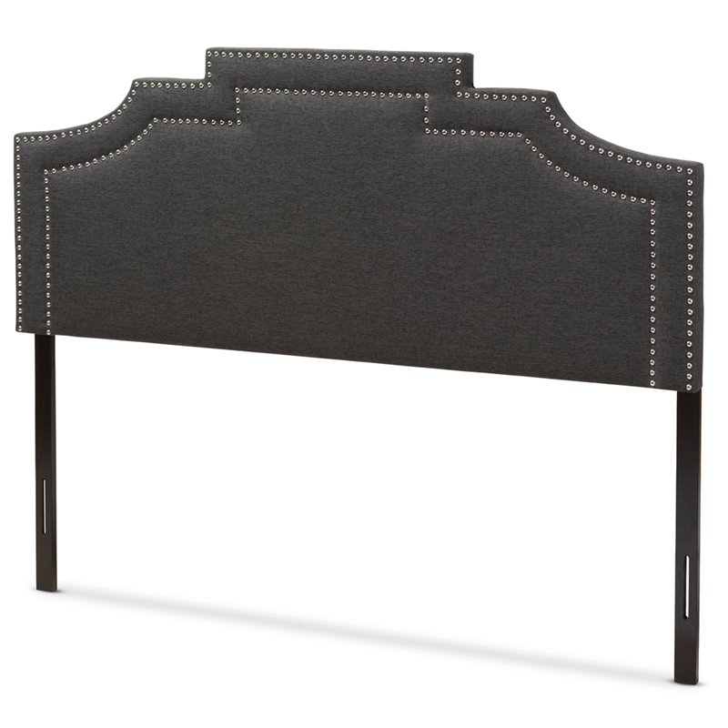 Baxton Studio Deena King Panel Headboard in Dark Gray