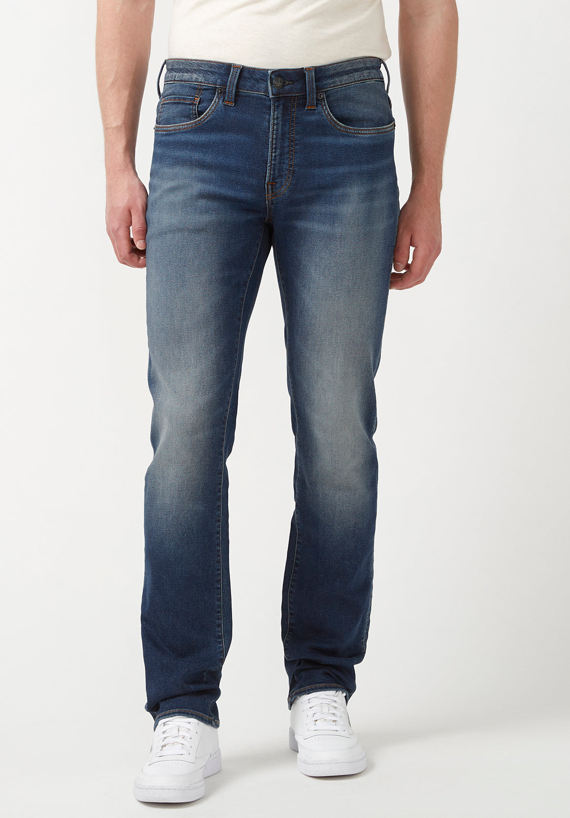 Buffalo Jeans Men's Straight Six Freedom Flex Jeans in Dark Sanded Blue - Size: 33