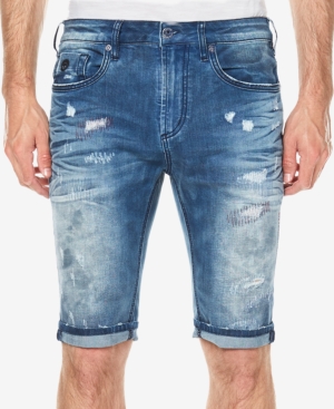 Buffalo David Bitton Men's Parker-x Slim-Fit Destroyed Denim Shorts - Blue 33