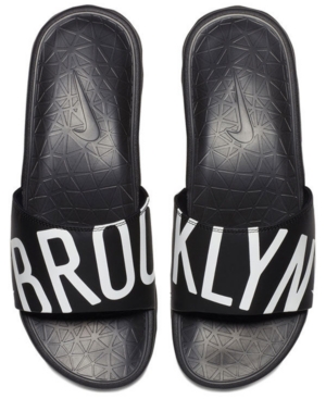 Nike BENASSI SOLARSOFT NBA Black/White-Black Beach & Pool Slides/Slippers 917551-002 (Size: US 10)