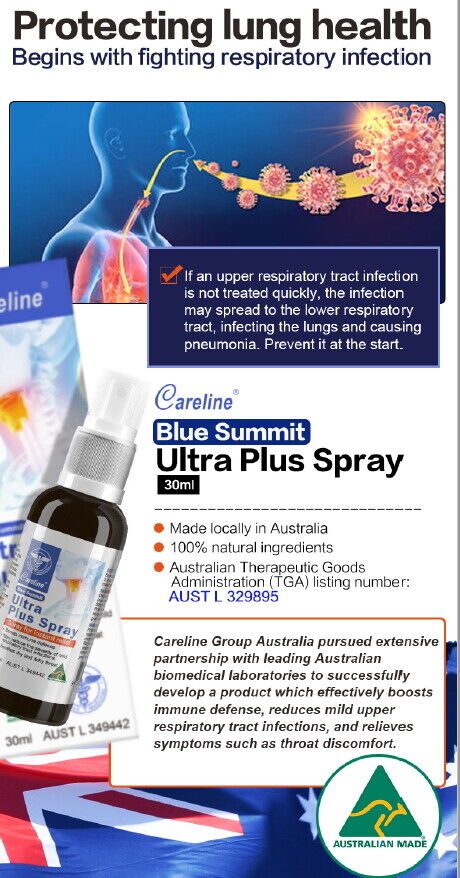 Careline  Propolis & Olea Europaea Spray Relief Sore Throats Honey Boost Immune thumbnail