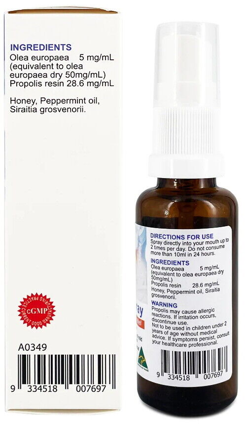 Careline  Propolis & Olea Europaea Spray Relief Sore Throats Honey Boost Immune thumbnail