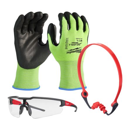 Milwaukee General Personal Protection Kit Containing Safety Glasses, Gloves, Ear Plug