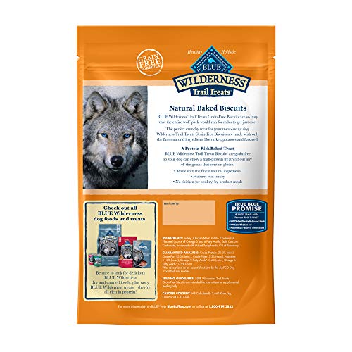 Blue Buffalo Wilderness Trail Treats High Protein Grain Free Crunchy Dog Treats Biscuits, Turkey Recipe 10-oz Bag thumbnail