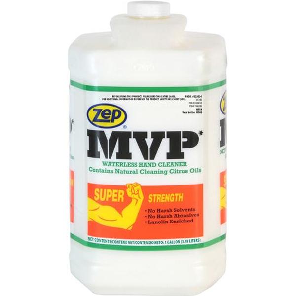 Zep MVP Waterless Hand Cleaner 128 Oz (Case of 4) - Super Strength Formula Leaves Hands Feeling Good and Has a Refreshing Clean Orange Fragrance