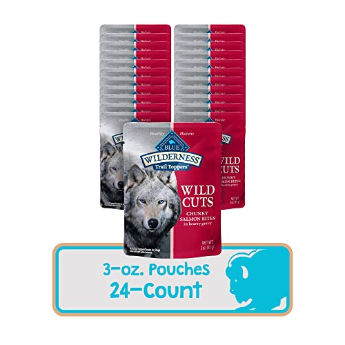 Blue Buffalo Wilderness Trail Toppers Wild Cuts High Protein Natural Wet Dog Food, Chunky Salmon Bites in Hearty Gravy 3-oz Pouches (Pack of 24) thumbnail