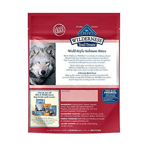 Blue Buffalo Wilderness Trail Treats Wild Bites High Protein Grain Free Soft-Moist Dog Treats, Salmon 4-oz Bag thumbnail