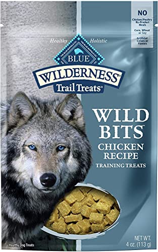 Blue Buffalo Wilderness Trail Treats Wild Bits High Protein Grain Free Soft-Moist Training Dog Treats, Chicken Recipe 4-oz Bag