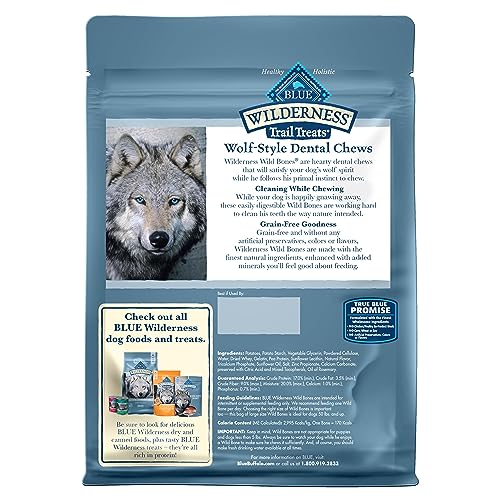 Blue Buffalo Wilderness Wild Bones Grain Free Dental Chews Dog Treats, Large 10-oz Bag thumbnail