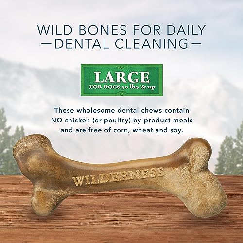 Blue Buffalo Wilderness Wild Bones Grain Free Dental Chews Dog Treats, Large 10-oz Bag thumbnail