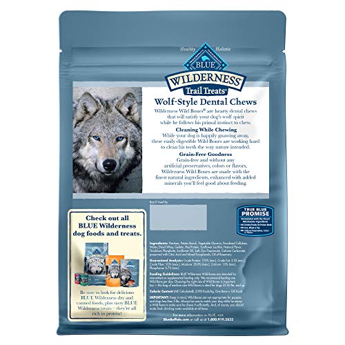 Blue Buffalo Wilderness Wild Bones Grain Free Dental Chews Dog Treats, Medium 10-oz Bag thumbnail