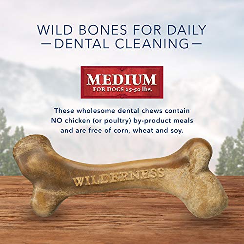 Blue Buffalo Wilderness Wild Bones Grain Free Dental Chews Dog Treats, Medium 10-oz Bag thumbnail