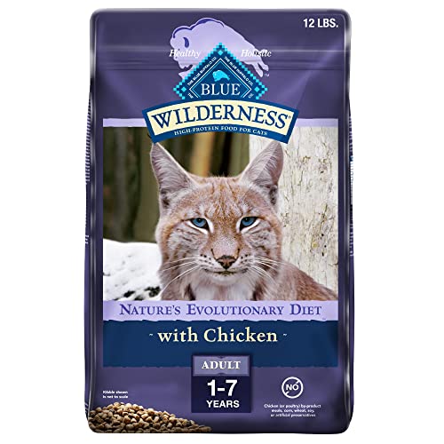 Blue Buffalo Cat Food, Natural Chicken Recipe, High Protein, Adult Dry Cat Food, 12 Lb Bag