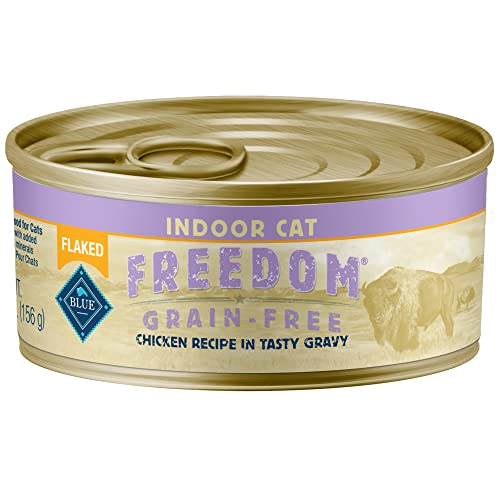 Blue Buffalo Freedom Grain Free Natural Adult Flaked Wet Cat Food, Indoor Chicken 5.5-oz Cans (Pack of 24) thumbnail