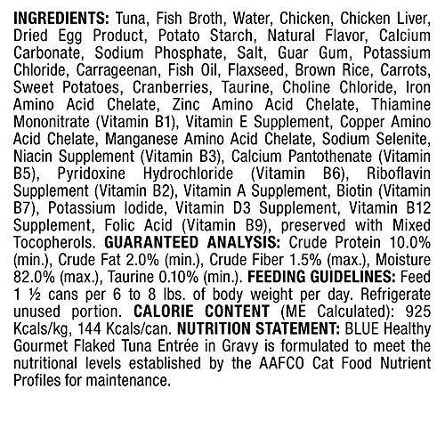Blue Buffalo Healthy Gourmet Natural Adult Flaked Wet Cat Food Tuna 5.5-oz Cans (Pack of 24) thumbnail