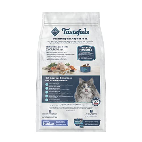 Blue Buffalo Tastefuls Hairball Control Natural Adult Dry Cat Food, Chicken, 15lb Bag thumbnail