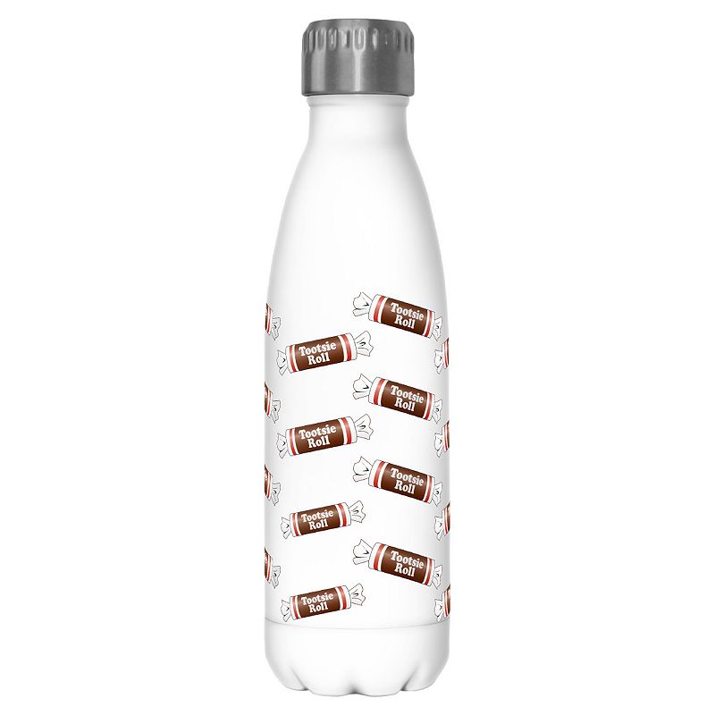 Tootsie Roll Toss Pattern 17-oz. Stainless Steel Water Bottle, White