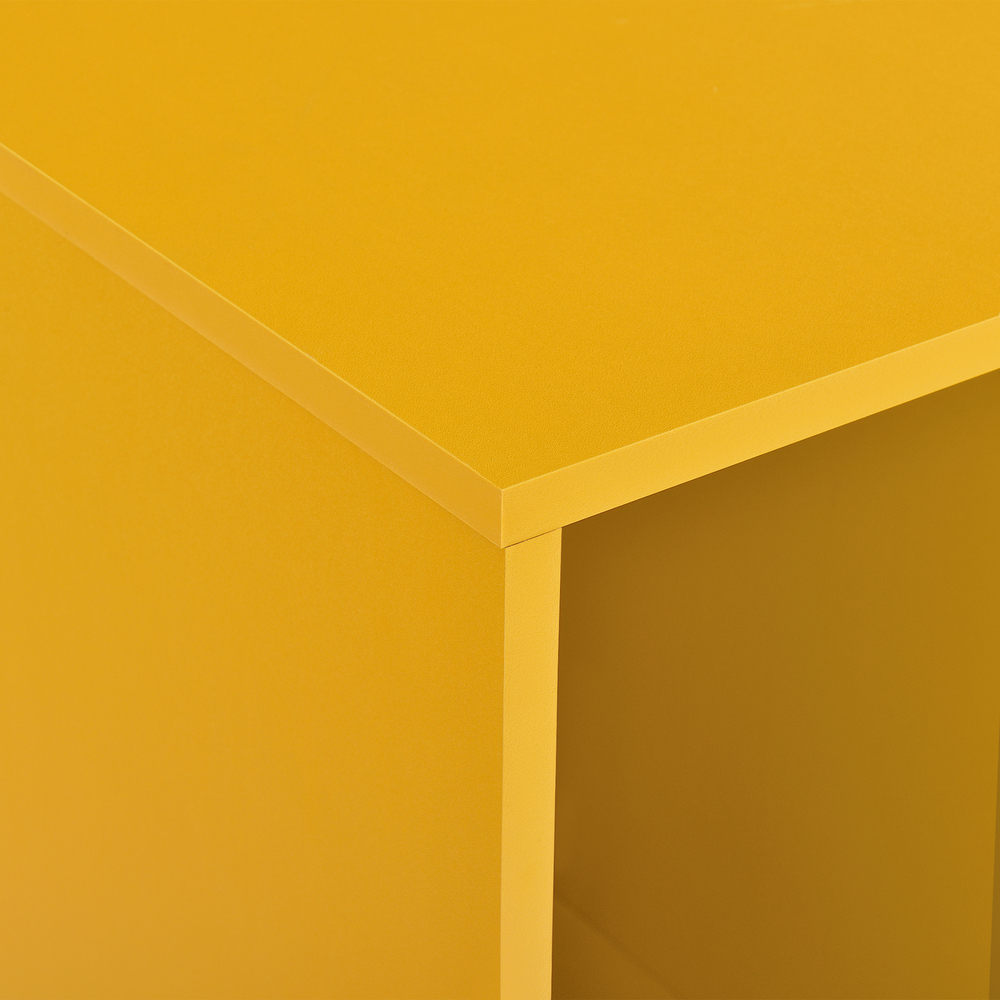 [en. Casa]® Wandregal in Senffarben - MDF Furniert - Perfekt Kombinierbar - 15x45x15cm