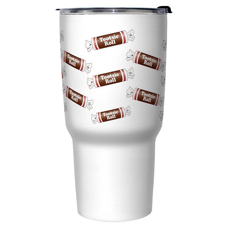Tootsie Roll Toss Pattern 27-oz. Stainless Steel Travel Mug, White
