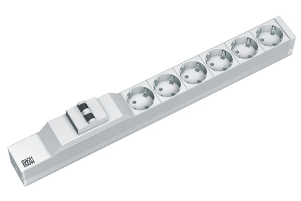 Bachmann - Verlängerungsschnur (Rack - Einbaufähig) - 6 Ausgangsstecker - 1U - 48,3 Cm (19) - Deutschland (333.412)