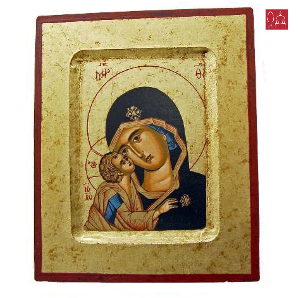 Ikone, Ca. 17x14cm Hochwert. Madonna N. Vladimir Aus Griechenland