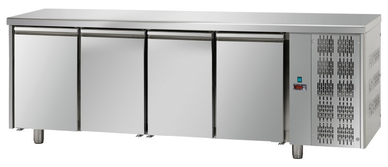 Kühltisch 4 Türen 2320 X 700 X 850/920 Mm Arbeitstisch Zubereitungstisch