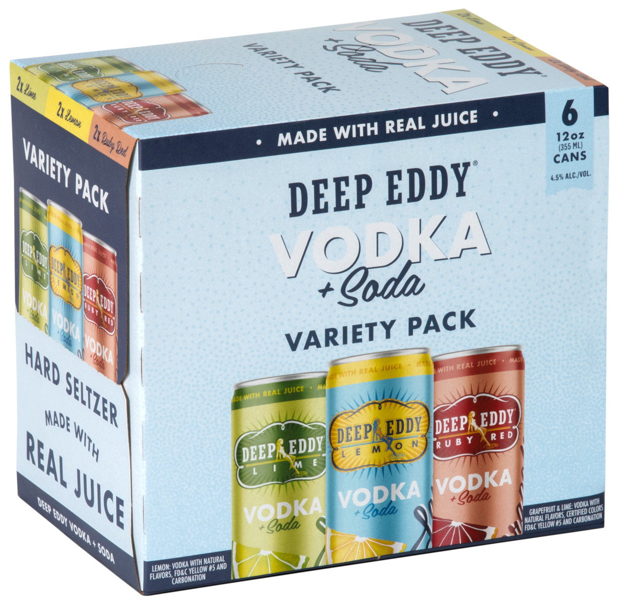Deep Eddy Vodka + Soda Variety Pack Ready-to-drink - 6x 12oz Cans