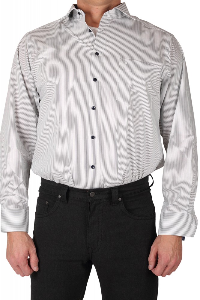 MARVELiS Hemd 4742-64-18 Modern-Fit Marine Langarm