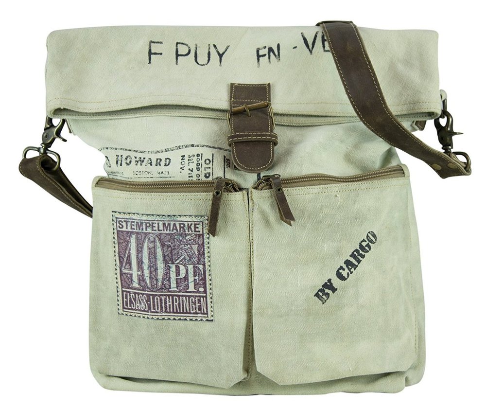 Sunsa GroBe Vintage Umhängetasche Beige